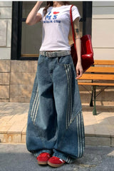 Plus Size Washed Deconstructed Jeans