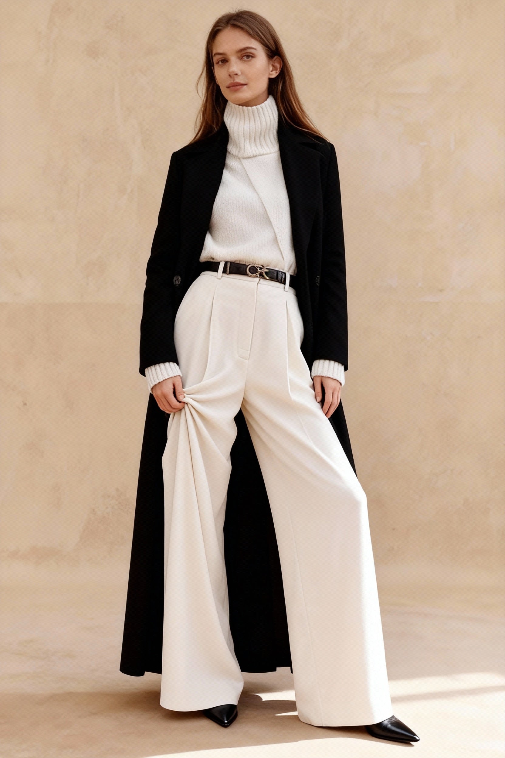 Solid Wool Blend Longline Coat Secondary image