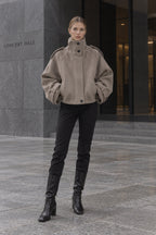Vintage Stand Collar Buttoned Short Wool Coat