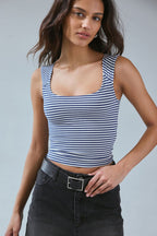 Polka Dot Stretch Sleeveless Crop Top