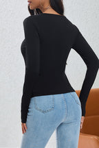 Asymmetric Placket Knit Top