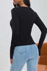 Asymmetric Placket Knit Top