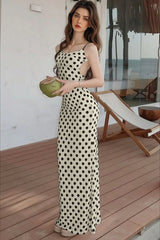 Retro Dotted Sexy Backless Slip Dress