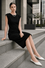 Sleeveless High Waist Slim Work Dress