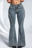 Y2K Deconstructed Raw Hem Skinny Micro Flare Jeans