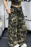 Leopard Ripped Wide Leg Jeans