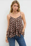 Ruffled Chiffon Halter Cami Top