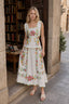 Patchwork Square-Collar Boho Dress