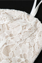 Lace Ruffle Slit Party Dress
