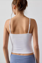 Crisscross V-Neck Ribbed Cami Top