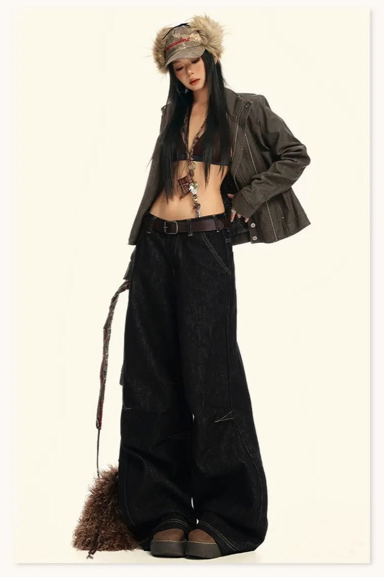 Wide-Leg Drapey Jeans Secondary image