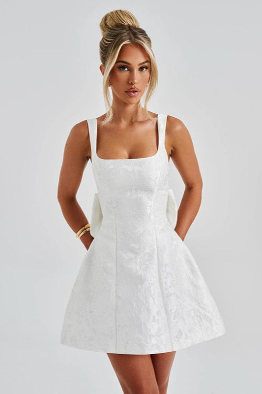 Square Neck Bow Bodycon Party Dress Main image