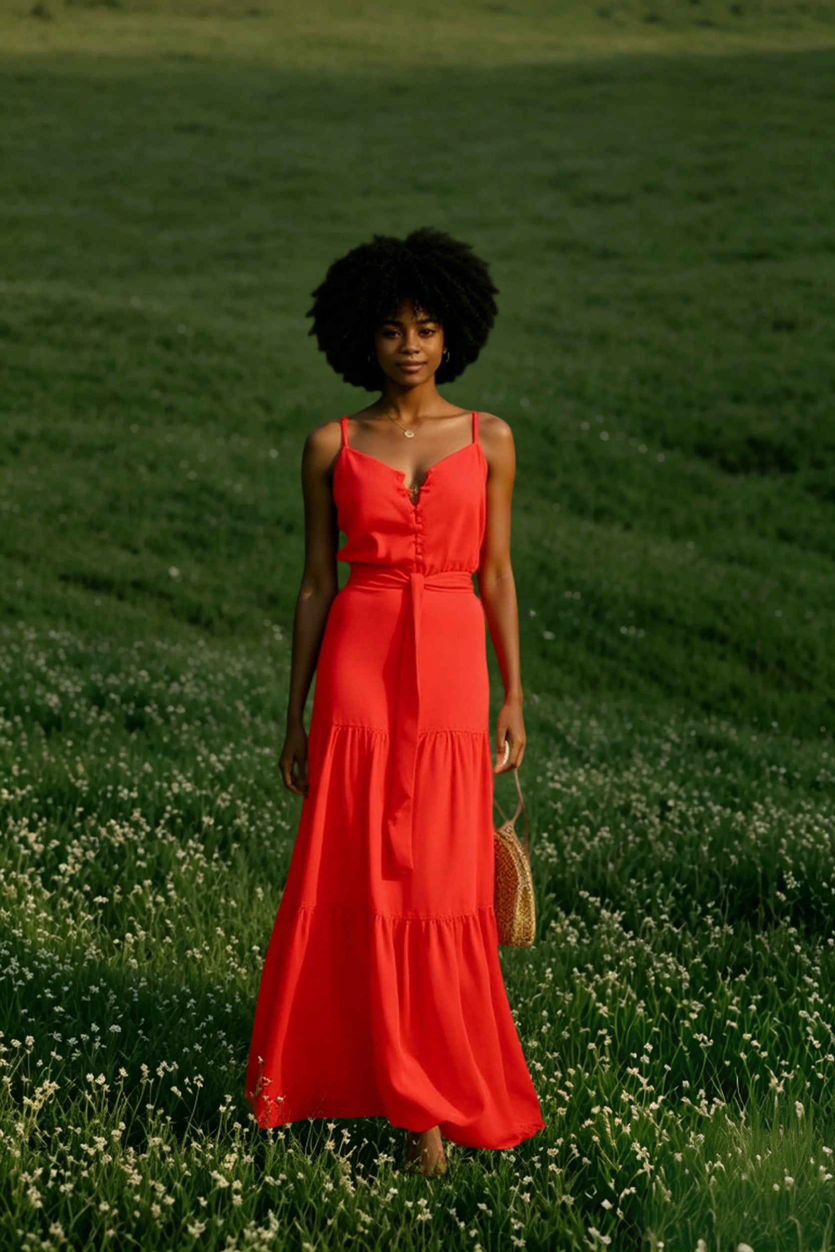DressBetty - Elegant V Neck Tunic Ruffles Maxi Dress Main image