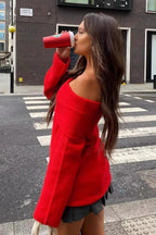 Straight Shoulder Loose Fit Sweater