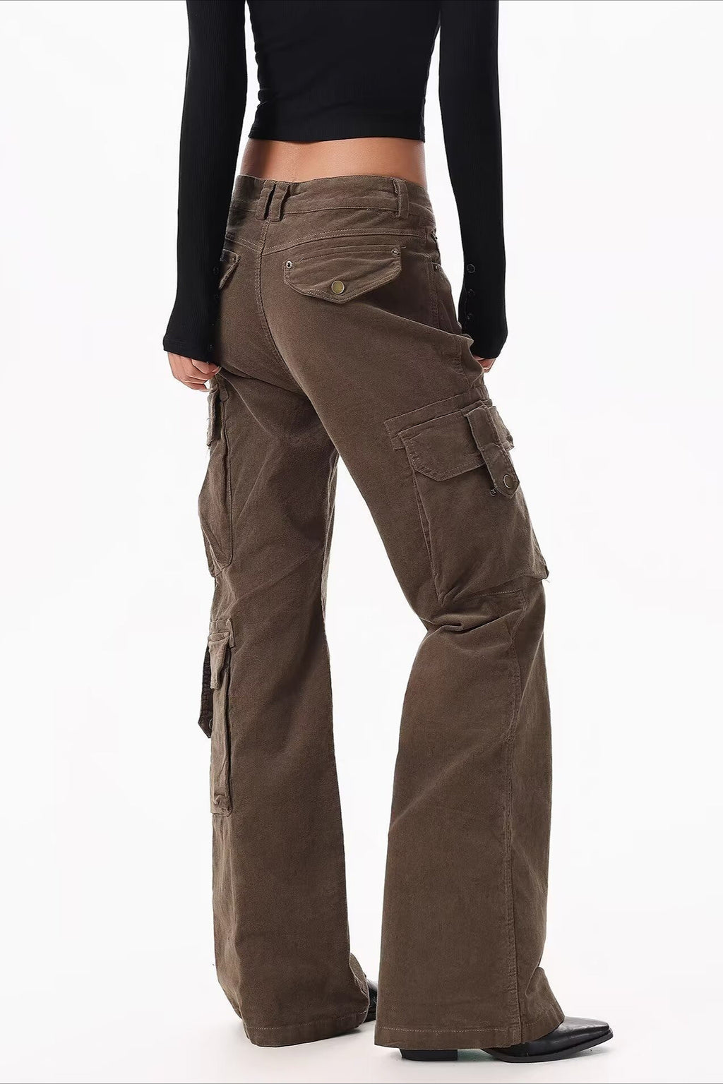 Multi Pocket Stacked Utility Flare Jeans