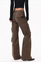 Multi Pocket Stacked Utility Flare Jeans
