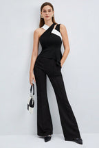 Contrast Crisscross Strap Fitted Crop Top