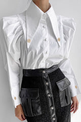 Unique Victorian Point Collar Blouse