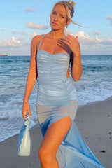 Chic Side Slit Slip Dress