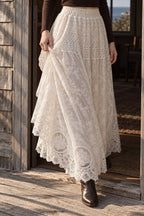 Lace Tulle Swing High Waist Skirt