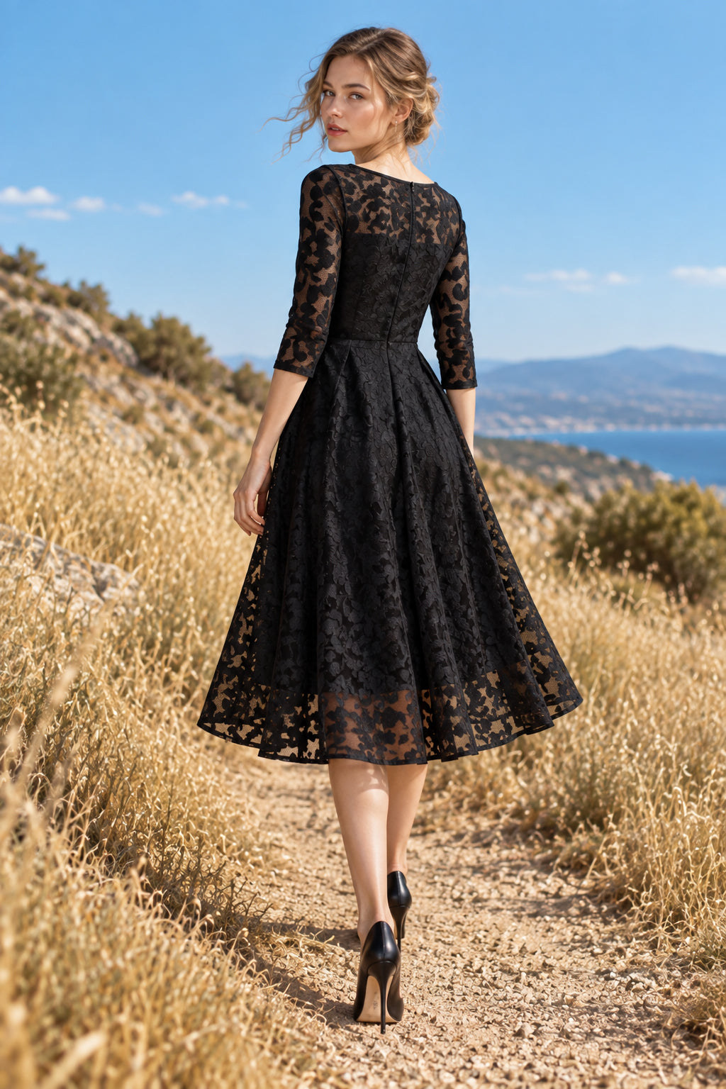 Slim Lace Casual Party Dress Secondary image
