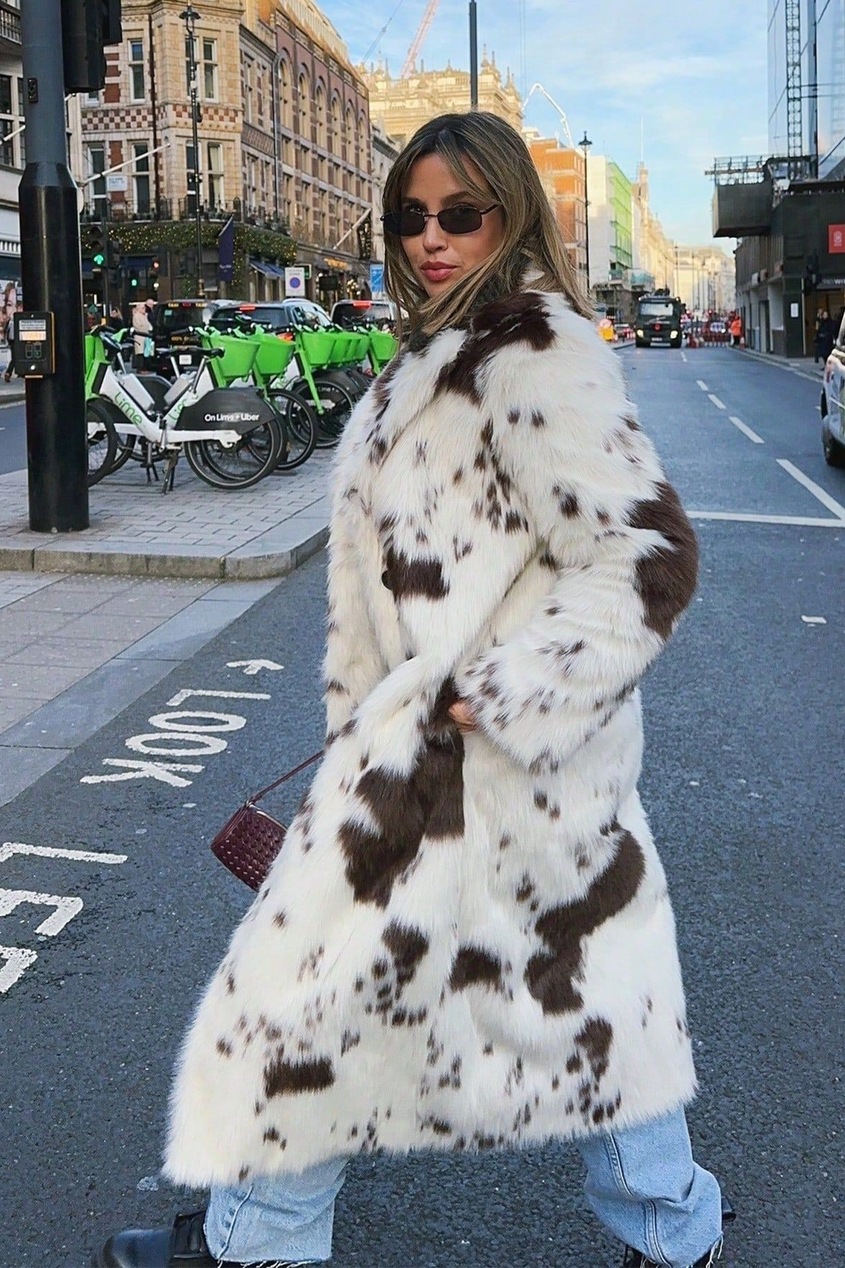 Animal Print Faux Fur Long Sleeve Warm Overcoat Secondary image