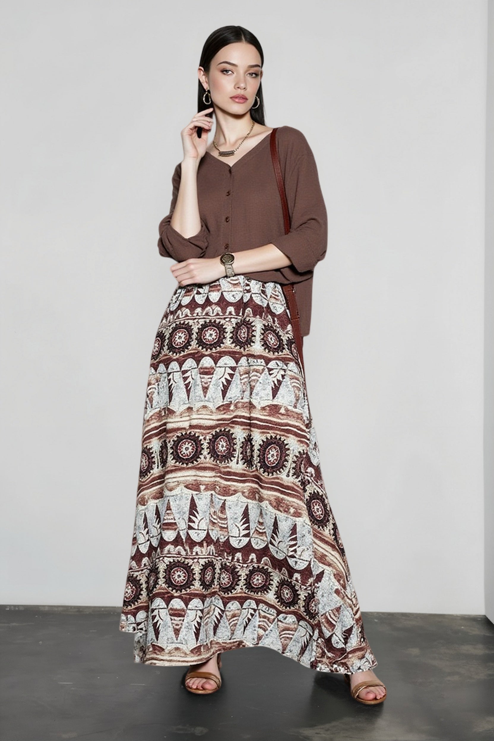 Boho Print Exotic Vacation Skirt Main image