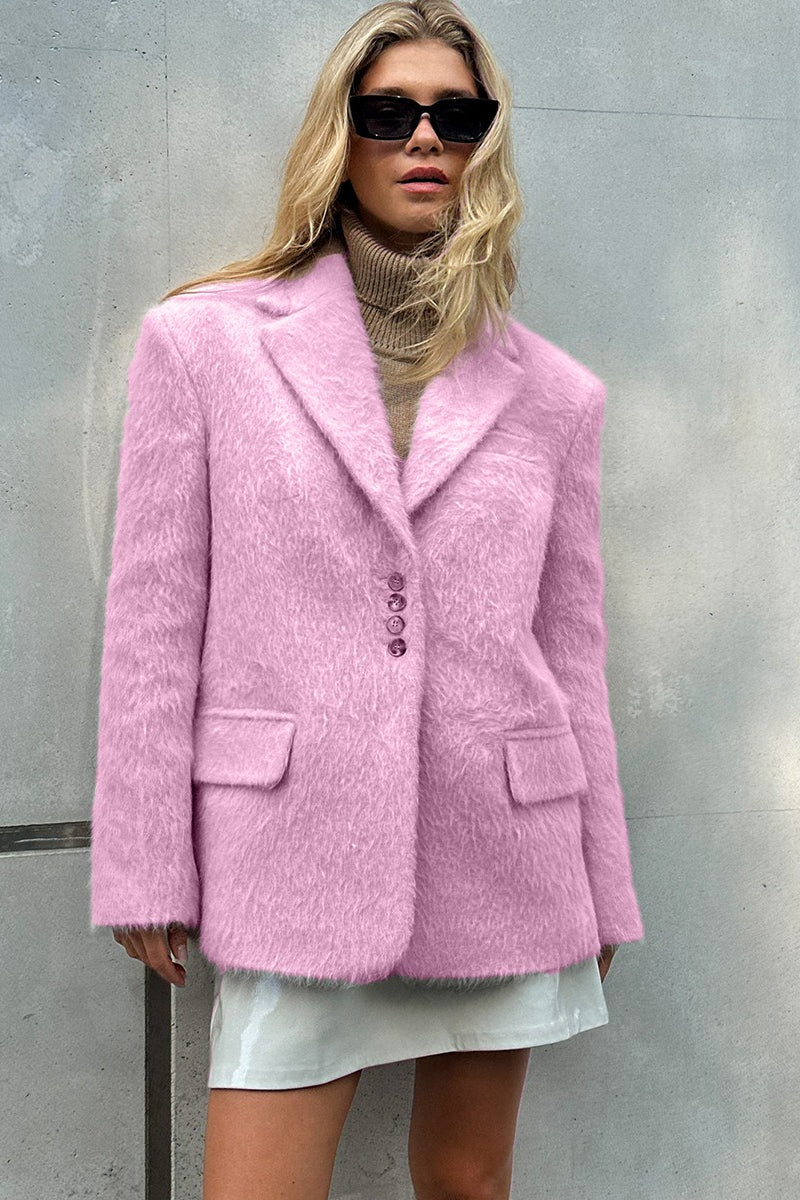 Soft Pile Notch Collar Coat Main image