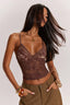 Sexy Lace Spaghetti Strap Fitted Crop Top