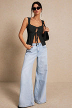 Tie Front Cami Cardigan Crop Top