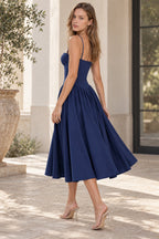 Elegant Vintage Cami Bodycon Midi Dress