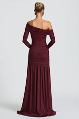 Round Neck Asymmetrical Sheath Prom Dress