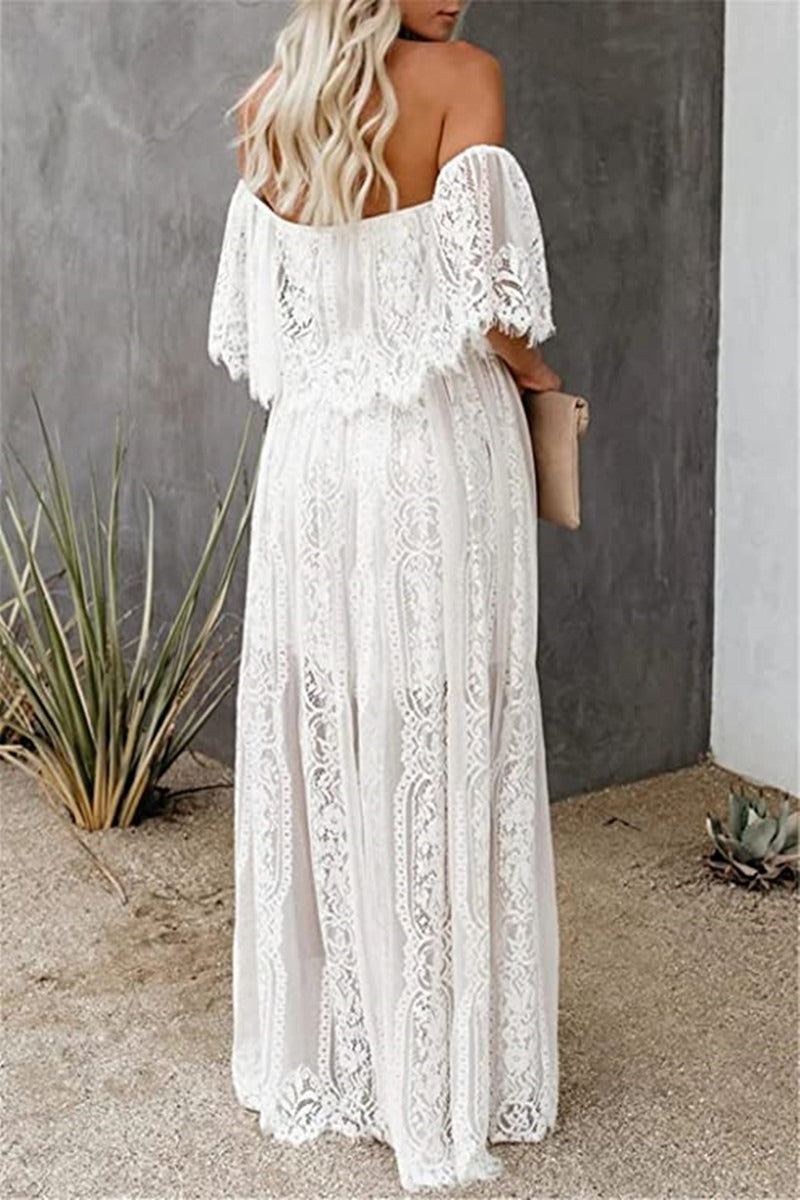 Elegant Off The Shoulder Lace Bohemian Boho Dress Secondary image