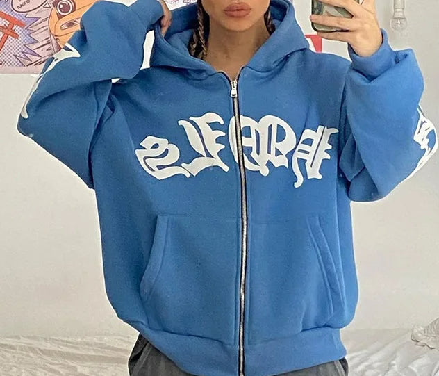 Vintage Hip Hop Zipper Hoodie Main image