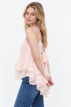 Tie Back Ruffle Layering Cami Top
