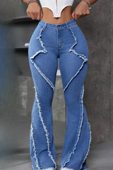 Wide Leg Cargo Multi Pocket Denim Jeans