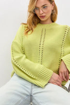Casual Lace Knit Pullover Sweater