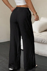 Solid Color Straight Leg Casual Pants