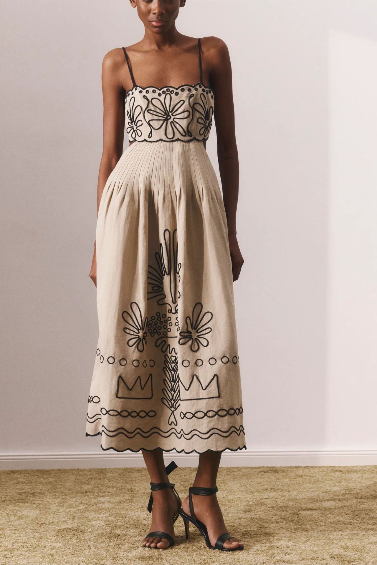 Spaghetti Strap Bandeau Spliced Cutout Boho Dress Main image