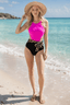 Patchwork Lace Up Backless One Piece