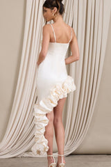 Ruffle Hem Asymmetric Reception Dress