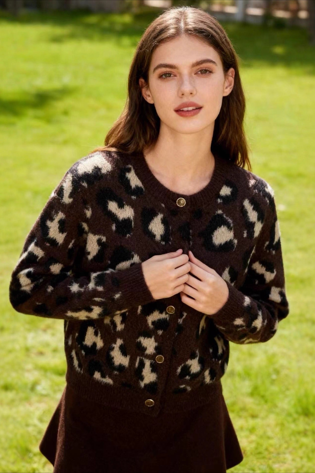 Classic Crewneck Draped Knit Top Main image