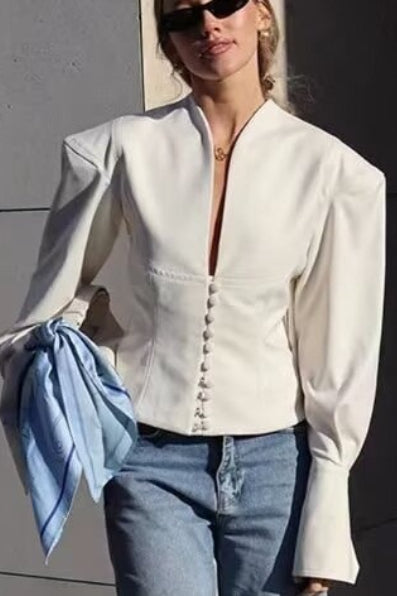 Broad Shoulder Tailored Short Coat Main image