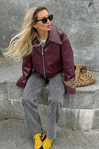 Oversized Moto Leather Jacket