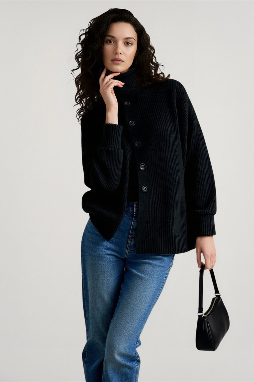 Ribbed Single Breasted Cardigan