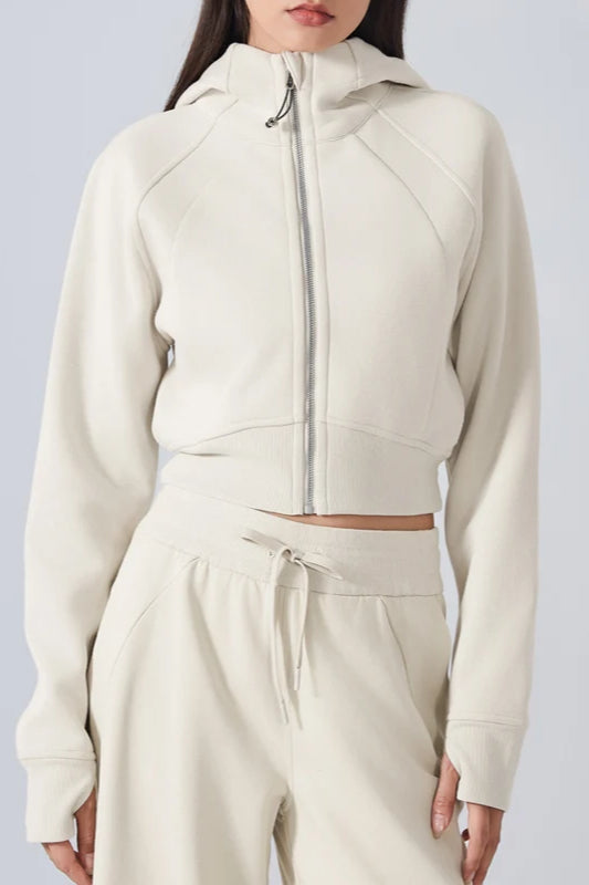 Cropped Fleece Workout Jacket Secondary image