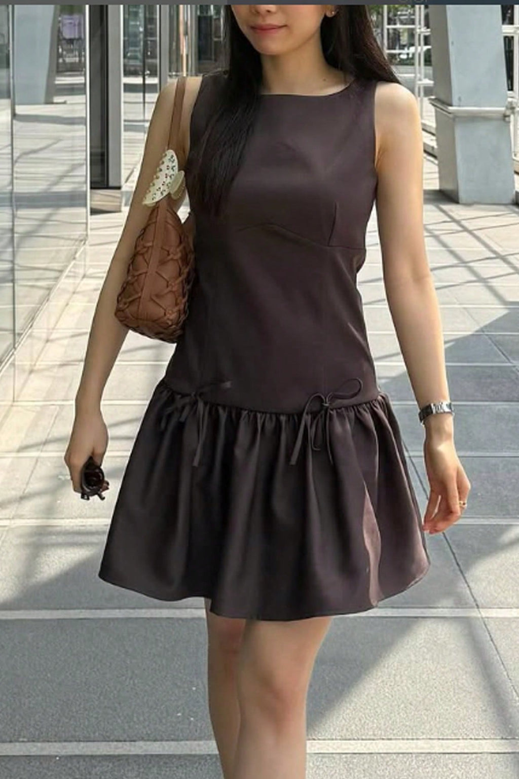 Bow Detail Sleeveless Mini Dress