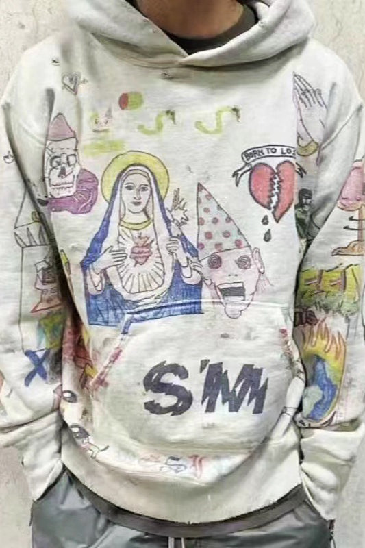 Vintage Cartoon Graffiti Hoodie Secondary image