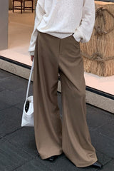 High Waist Drape Wide Leg Tailored Pants