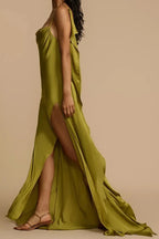 Elegant Sleeveless Deep Backless Maxi Dress